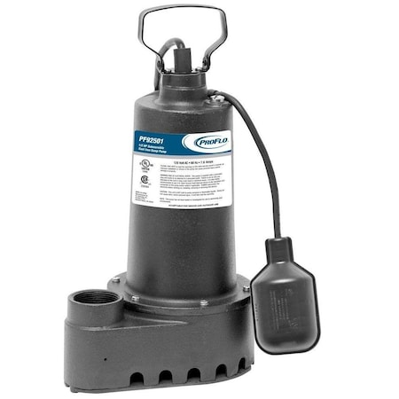 Proflo 1/2 HP 120V Cast Iron Submersible Tethered Float Sump Pump PF92501